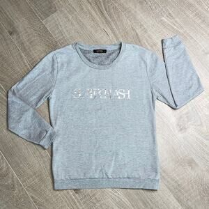 SUPERTRASH Women's Gray Crew Neck Long Sleeve Sweatshirt